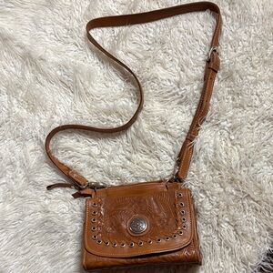 American West Leather Crossbody Bag with Built in Wallet